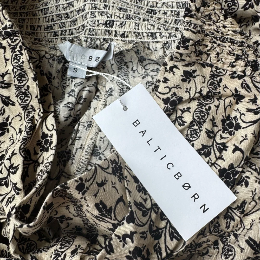 NWT Floral Wide-Leg Pants in Cream size Small - Picture 11 of 11